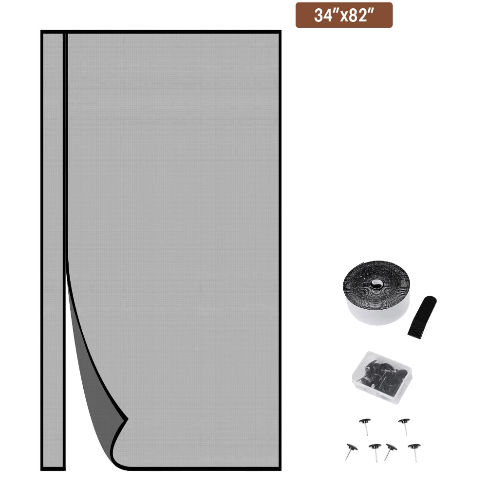 Magnetic Screen Door – Auto Close, Bug-Free Home (38x82in)