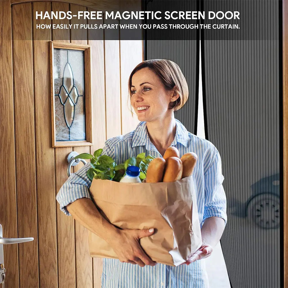 Magnetic Screen Door – Auto Close, Bug-Free Home (38x82in)