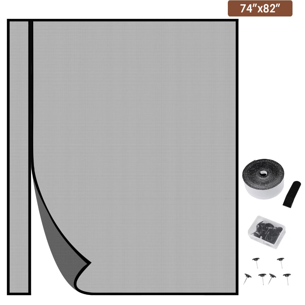 Magnetic Screen Door – Auto Close, Bug-Free Home (38x82in)