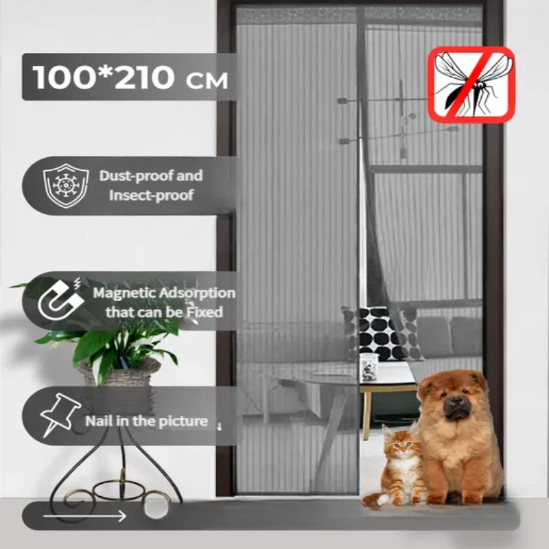 Hands-Free Magnetic Screen Door – Auto Close, Bug-Free Home
