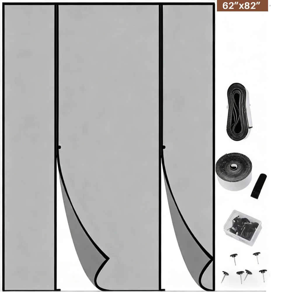 Magnetic Screen Door – Auto Close, Bug-Free Home (38x82in)