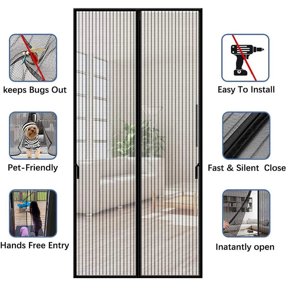 Magnetic Screen Door – Auto Close, Bug-Free Home